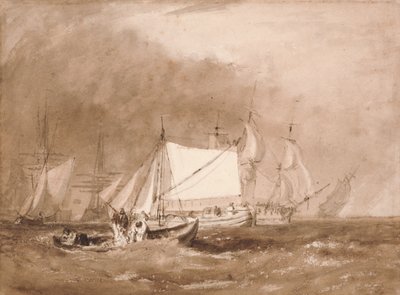 Shipping Scene, with Fishermen by Joseph Mallord William Turner